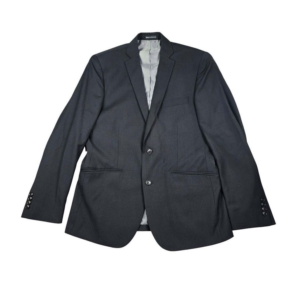 Van Heusen Studio Blazer Mens 40R Black Micro Stripe Two Button Suit Jacket Coat